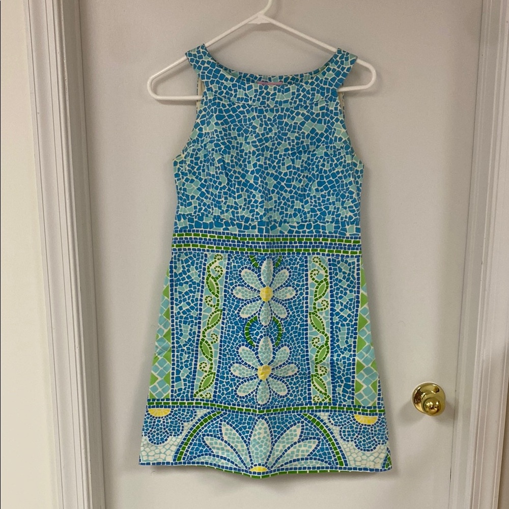 Lilly Pulitzer Mosaic Patterned Blue Dress